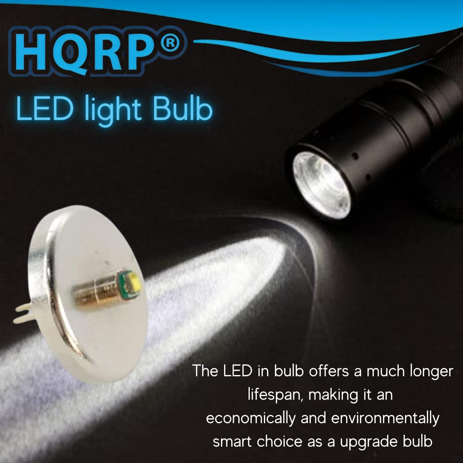 HQRP Glass Lens + 3W Bulb BiPin LED MODULE for Mini Maglite 2-Cell AA Flashlight