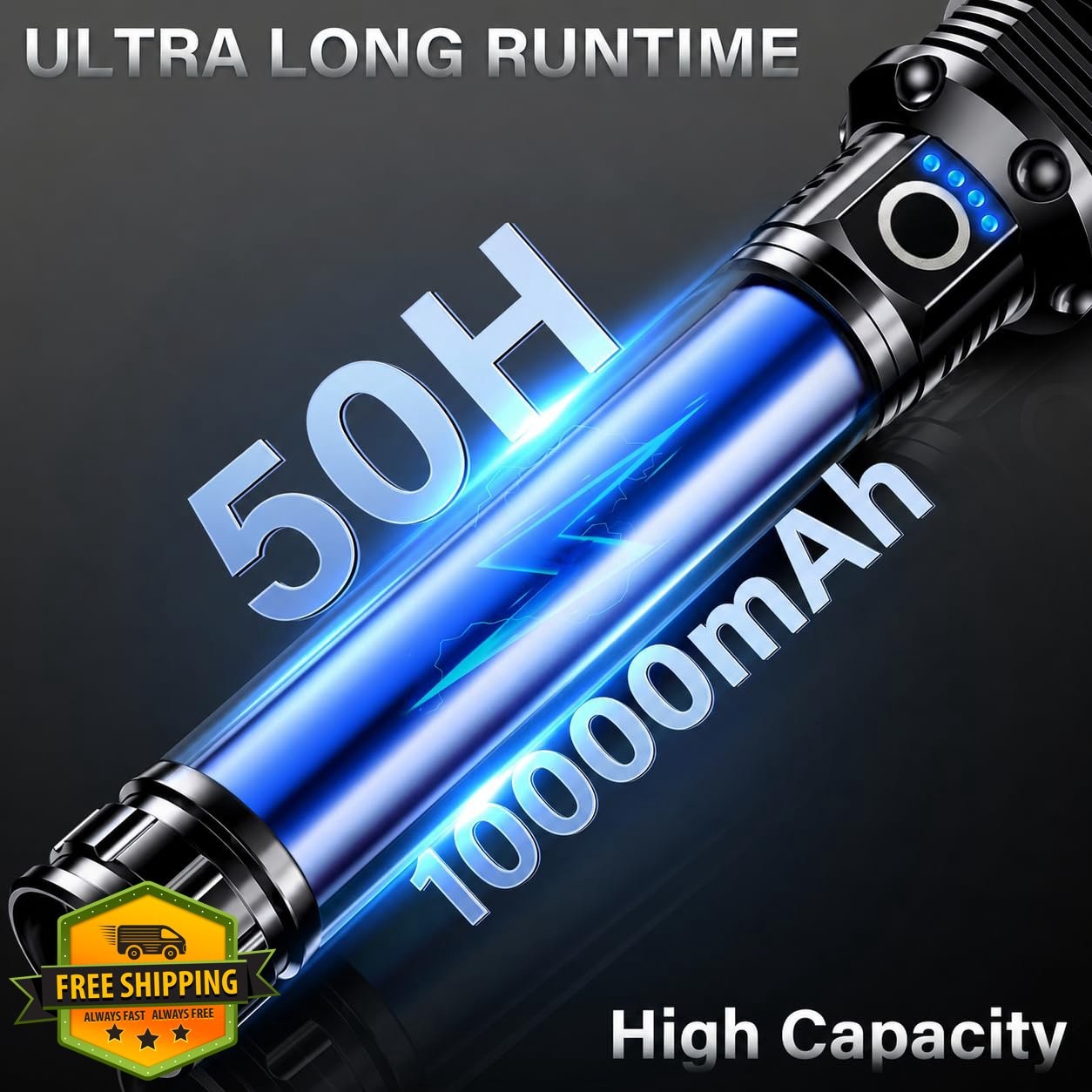AKNEAR 99000 Lumens Rechargeable LED Flashlight
