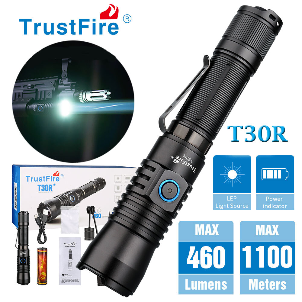 Trustfire 1100M White Laser LEP Flashlight Tactical Hunting 460LM Rifle Torch US
