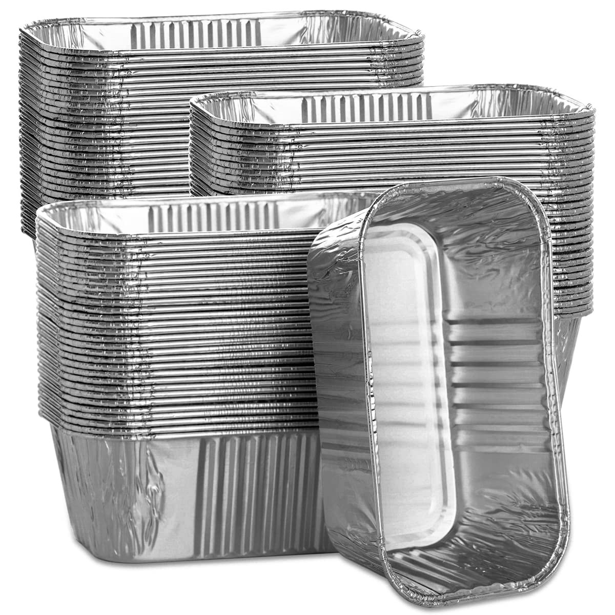 MOACOCK 100 Pack 1Lb Aluminum Mini Loaf Baking Pans, 6” x 3.5” 1Lb,