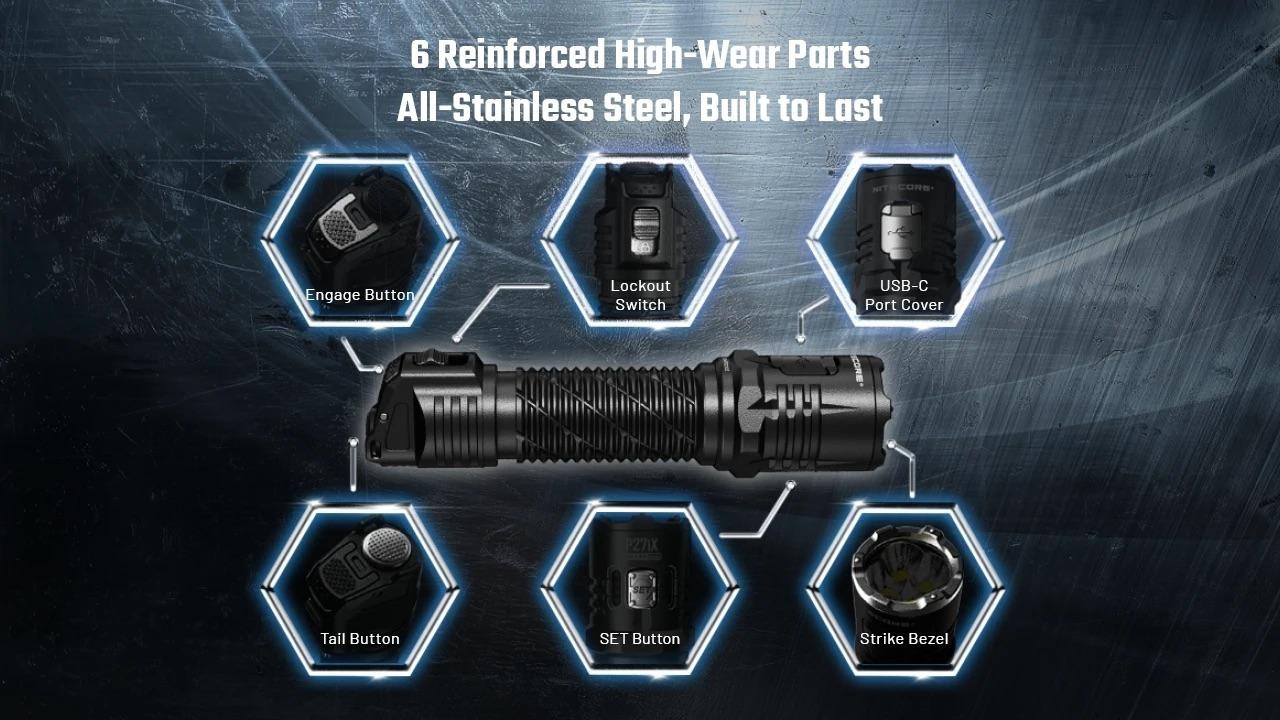 Nitecore P27iX 5-LED core USB-C charging Tactical flashlight customizable variab
