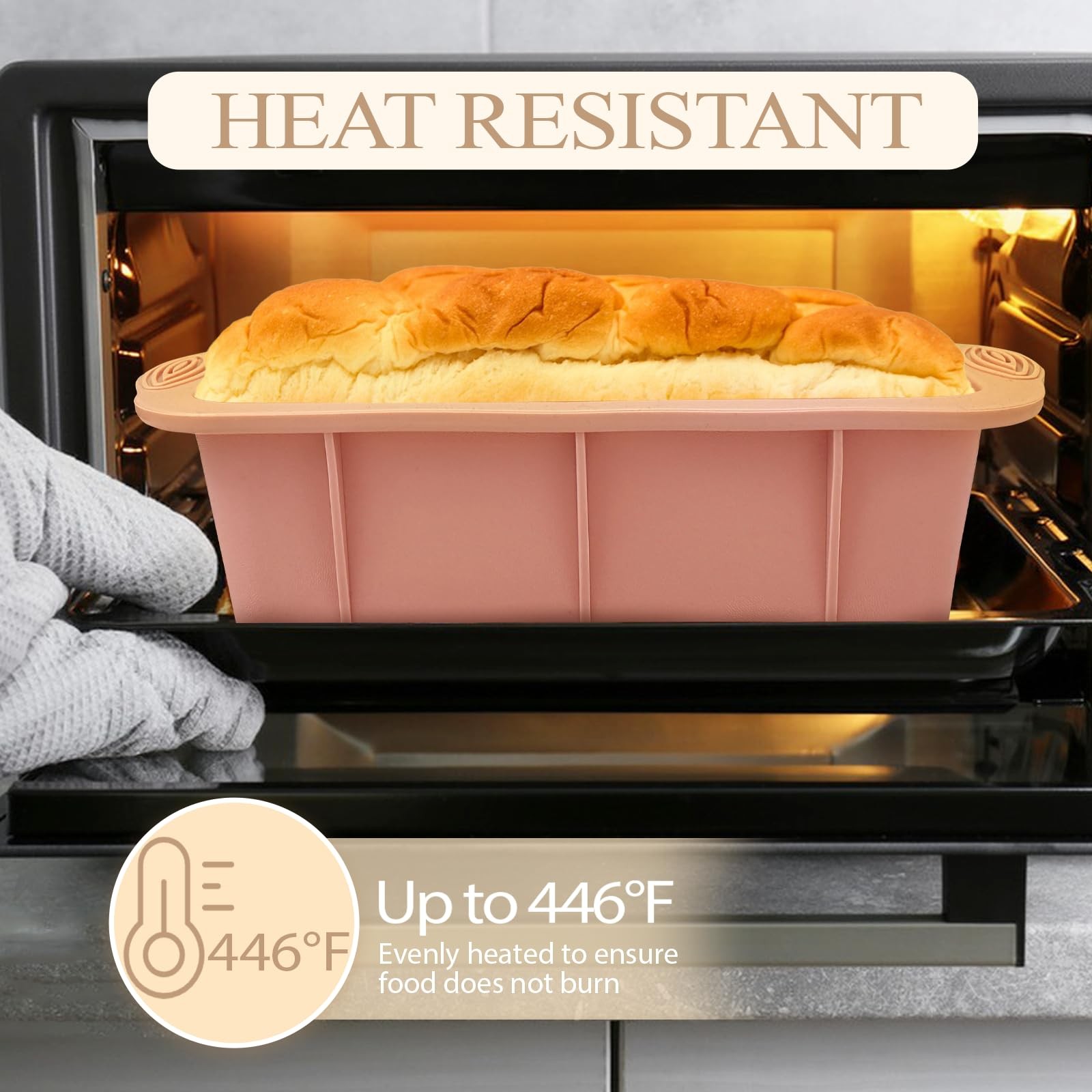Koolstuffs Silicone Bread Loaf Pan, 2 PCS Rectangular M, Blue and Pink