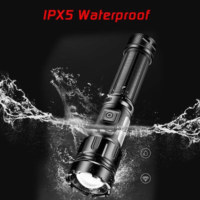 Super Bright Portable LED Flashlight USB Rechargeable Zoom Camping Hiking Lamps