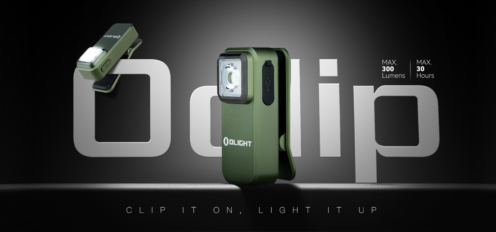 Olight Oclip Clip OD Green Light with White and Red Light, 300 Lumens, 70 Meters