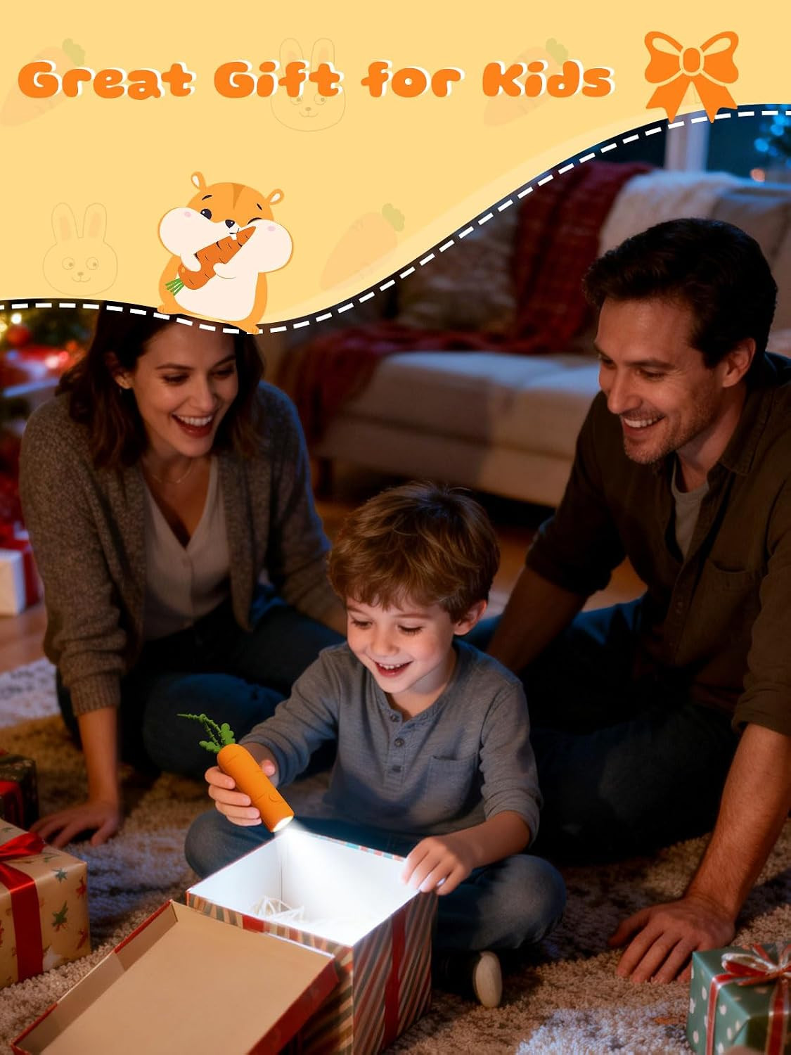 Kids Silicone Flashlight, Dimmable Flashlight for Toddlers Kids Boys Girls, Rech