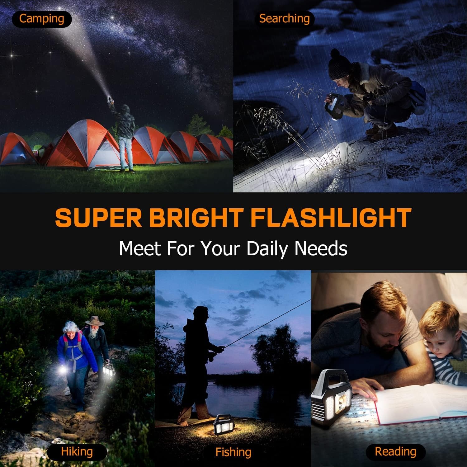 Solar Power LED Camping Lamp Flashlight Tent Light Lantern Rechargeable – ASW