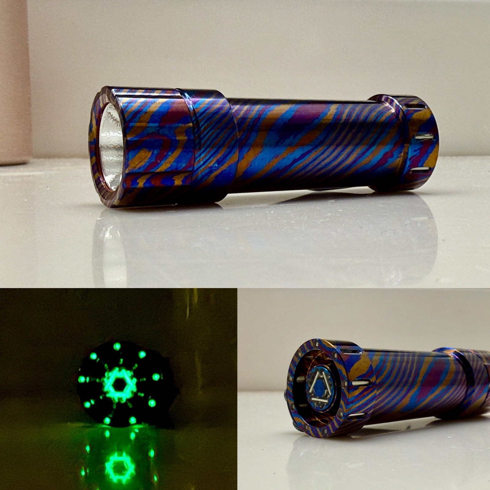 Rare Tain Azco Timascus Flashlight Never Carried 1 of 3 Produced Worldwide Ship