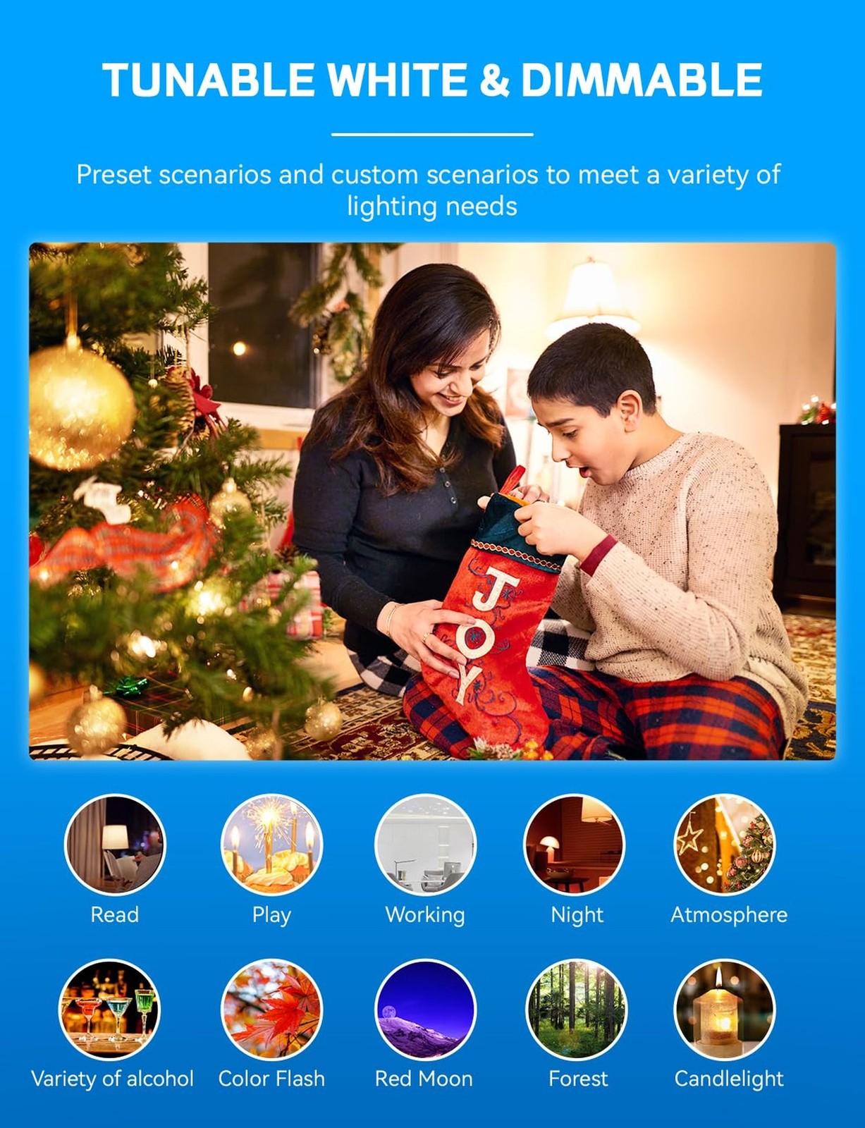 Smart Light Bulbs, WiFi & Bluetooth 5.0, Work with Alexa Google Assistant, Ap…