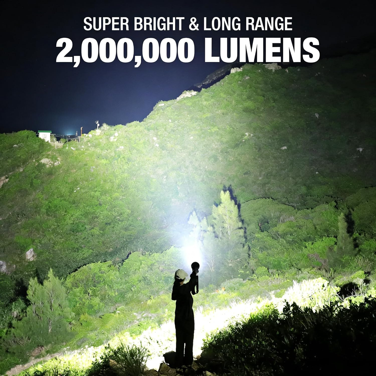 Rechargeable Spotlight, 2000000 Lumens Super Bright Spot Light, LED Handheld Spo