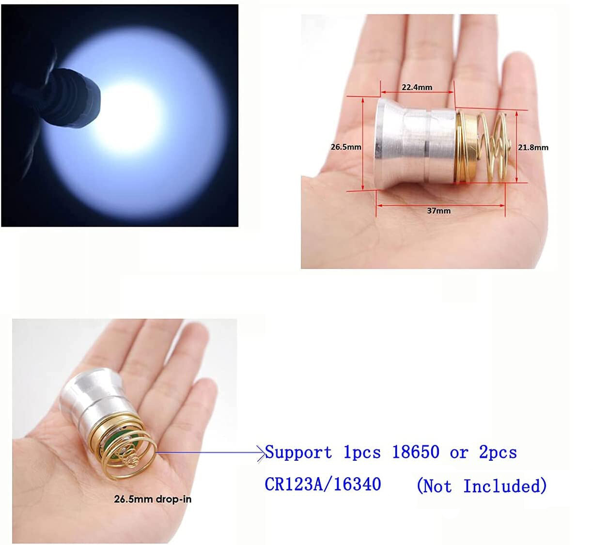 10PCS Single Mode WF-502B 10W 6500K LED Portable Flashlight Ultra Fire Torch