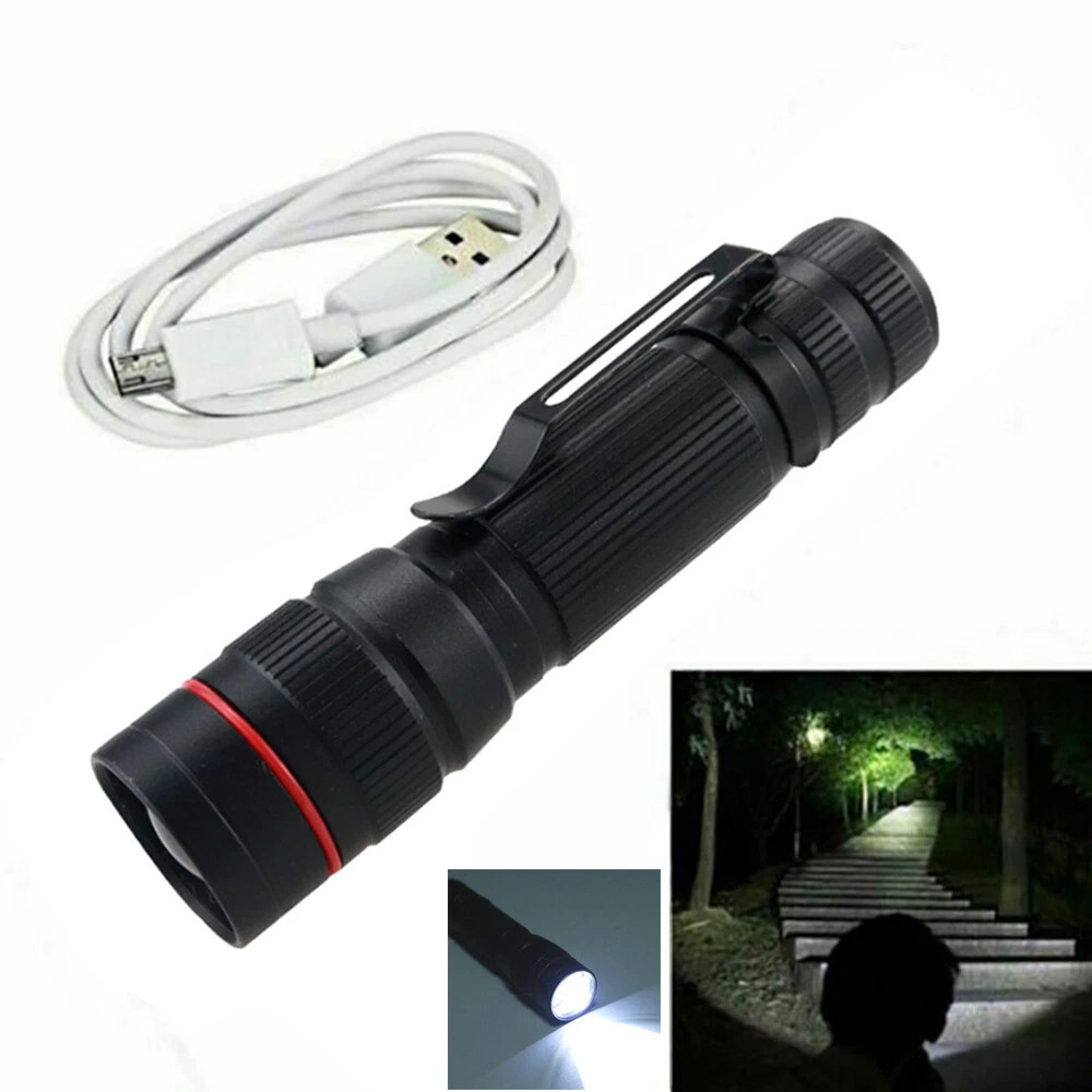 990000 lumens Small LED Mini Flashlight Pocket Super Bright Torch Rechargeable