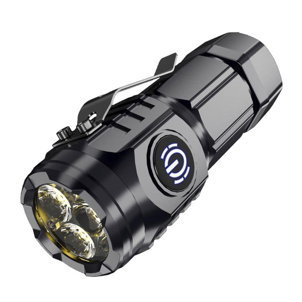 Three-Eyed Mini Flashlight Flash Super Power Waterproof Outdoor Travel