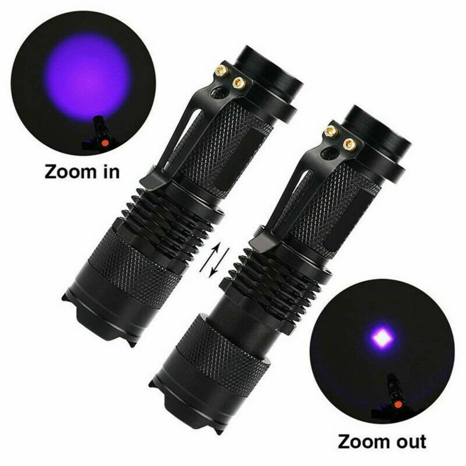 2X UV Ultra Violet LED Flashlight Blacklight Light 395 NM Inspection Lamp Torch