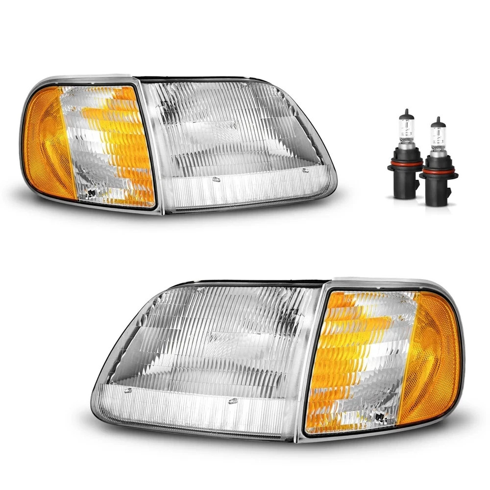 Headlights W/Bulbs for 1997-2003 F150 / 1997-2002 Ford Expedition / 1998-1999