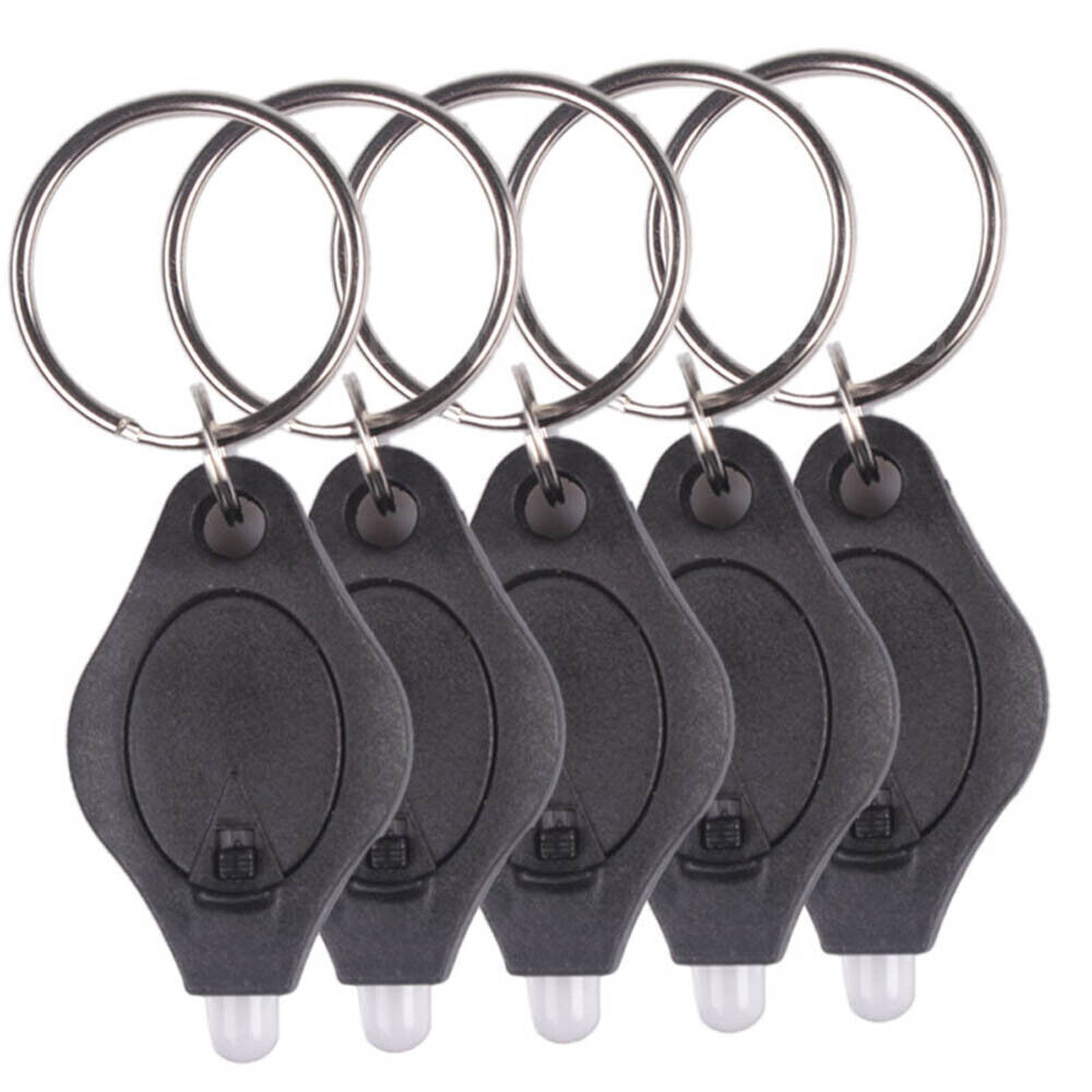 10pcs Mini Bright LED Micro Light Keychain Squeeze Light Key Ring Camping
