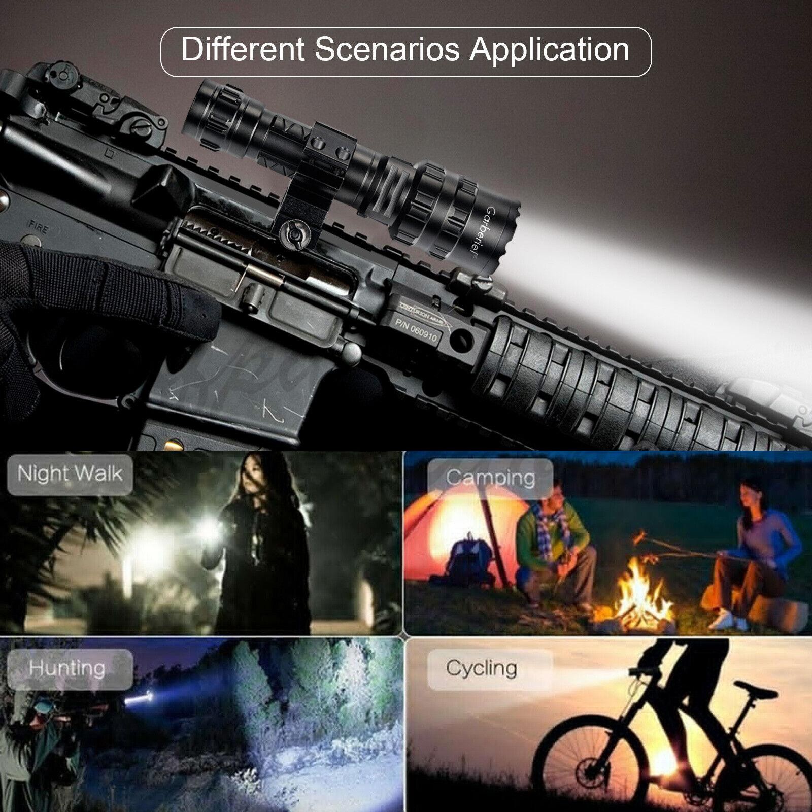 1/2Pack Tactical Gun Flashlight with Picatinny Rail Mount for Hunting Shooting
