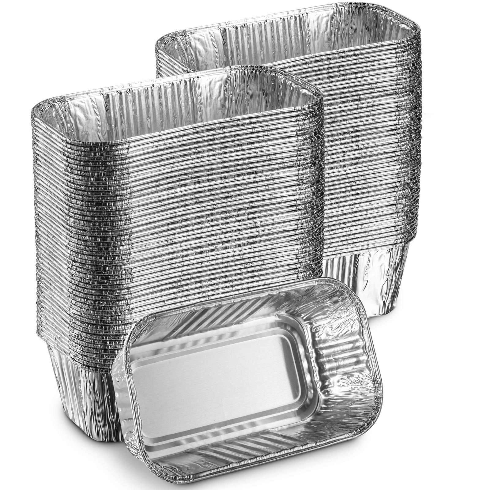 MontoPack Aluminum Mini Disposable Loaf Pans | Deep 1Lb 100 Pack, Aluminium