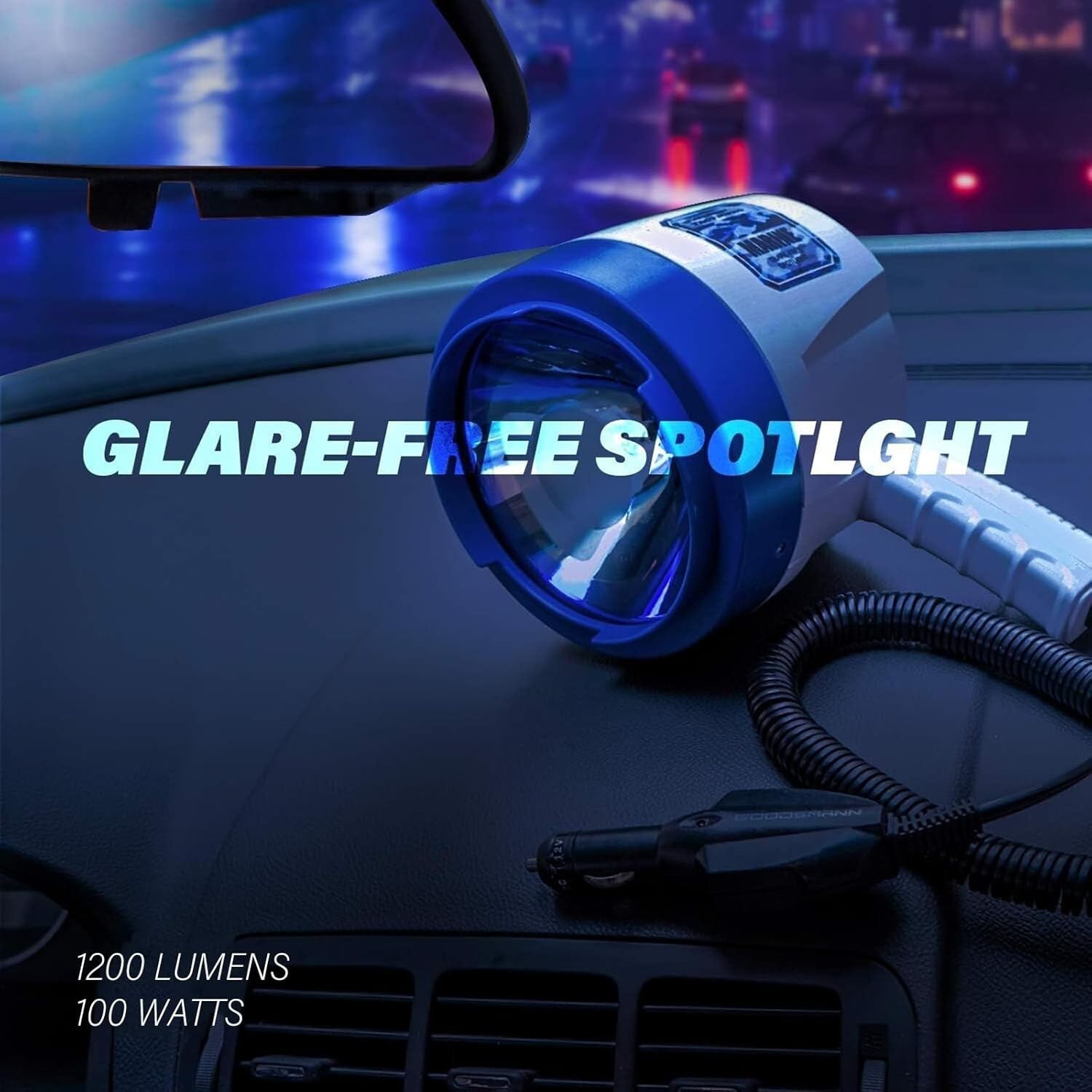 GOODSMANN Portable Handheld Spotlight for Boats 1400 Lumen Halogen 12 Volt DC