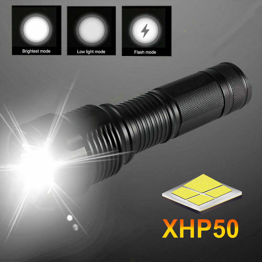 1200000LM LED Flashlight Tactical Light Super Bright Torch 3 Modes Zoom Worklamp