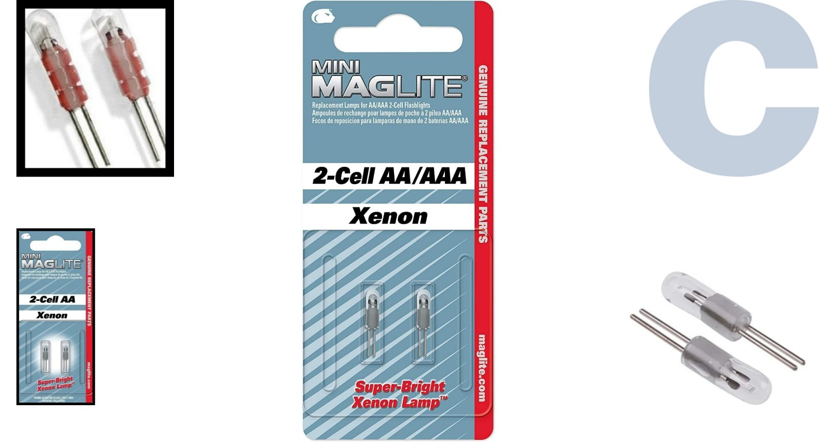 Compact 2-Pack of 800 Lumens Mini Maglite Replacement Lamps for Clear Lighting