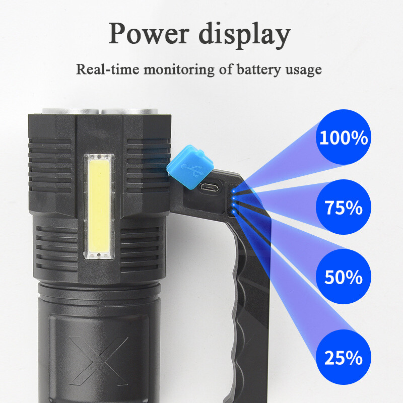 90000LM Super Bright LED Flashlight USB Rechargeable Torch Tactical Light gift