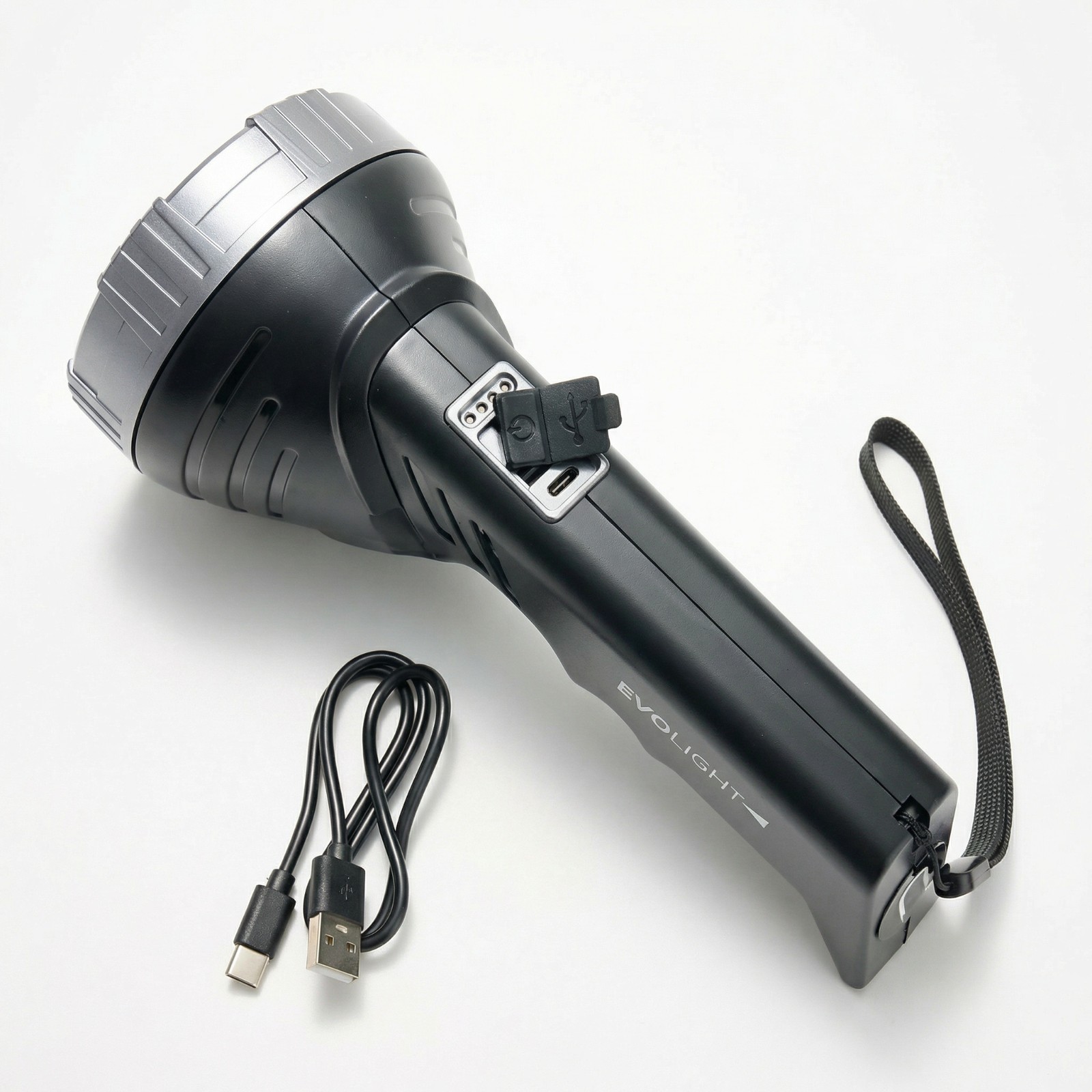 EVOLight – Rechargeable LED Flashlight with Built-in Power Bank – BLACK & GREEN