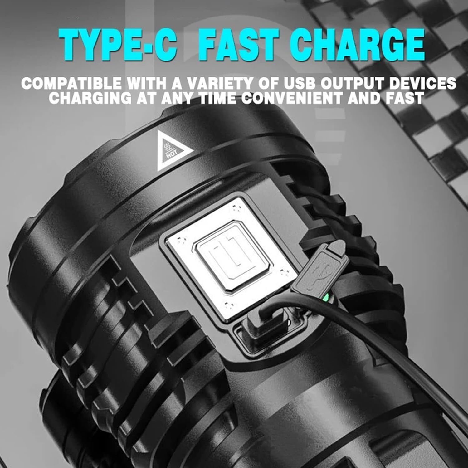 Super Bright 12000000LM Torch 8 LED Flashlight USB Rechargeable Tactical lights