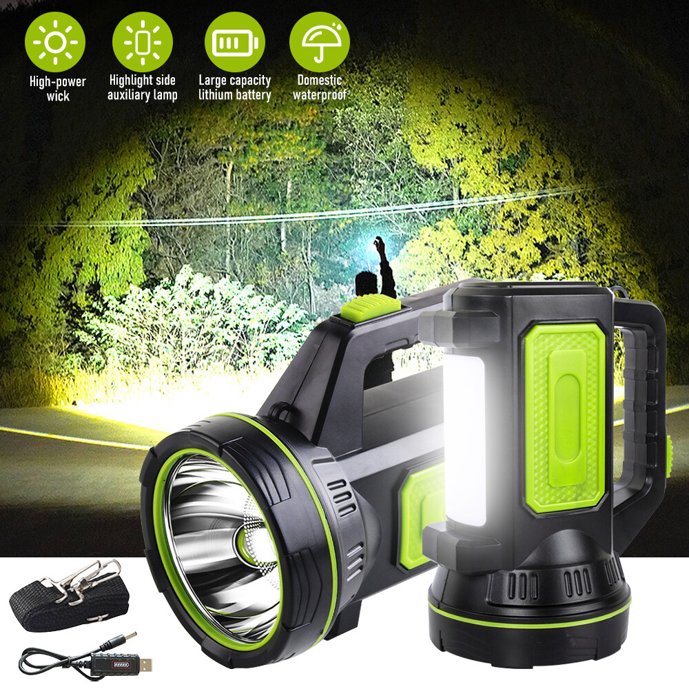 LED Searchlights Handheld Lantern 2 Modes Flashlights Camping Lamp Spotlight