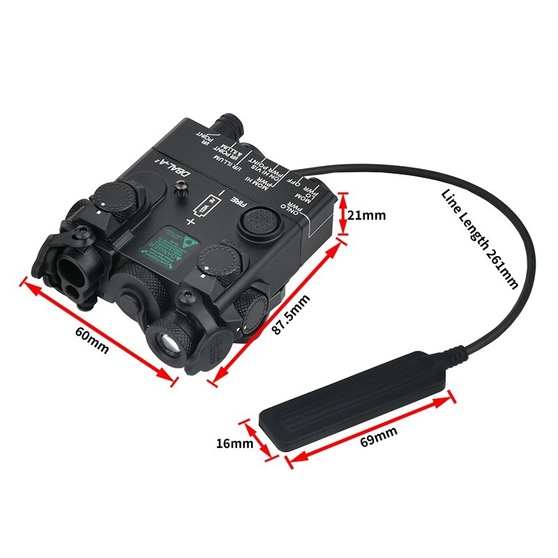 VCSEL DBAL-A2 IR LED Red Green Laser Dot Indicator Full Metal Strobe Weapon Lamp