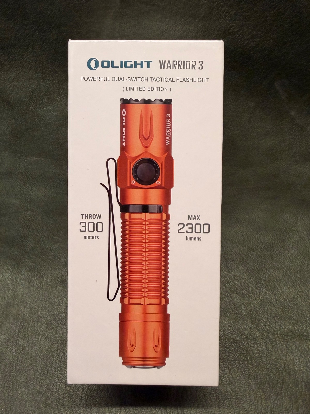 OLIGHT Warrior 3 Orange 2300Lum Limited Dual-Switches Tactical Flashlight