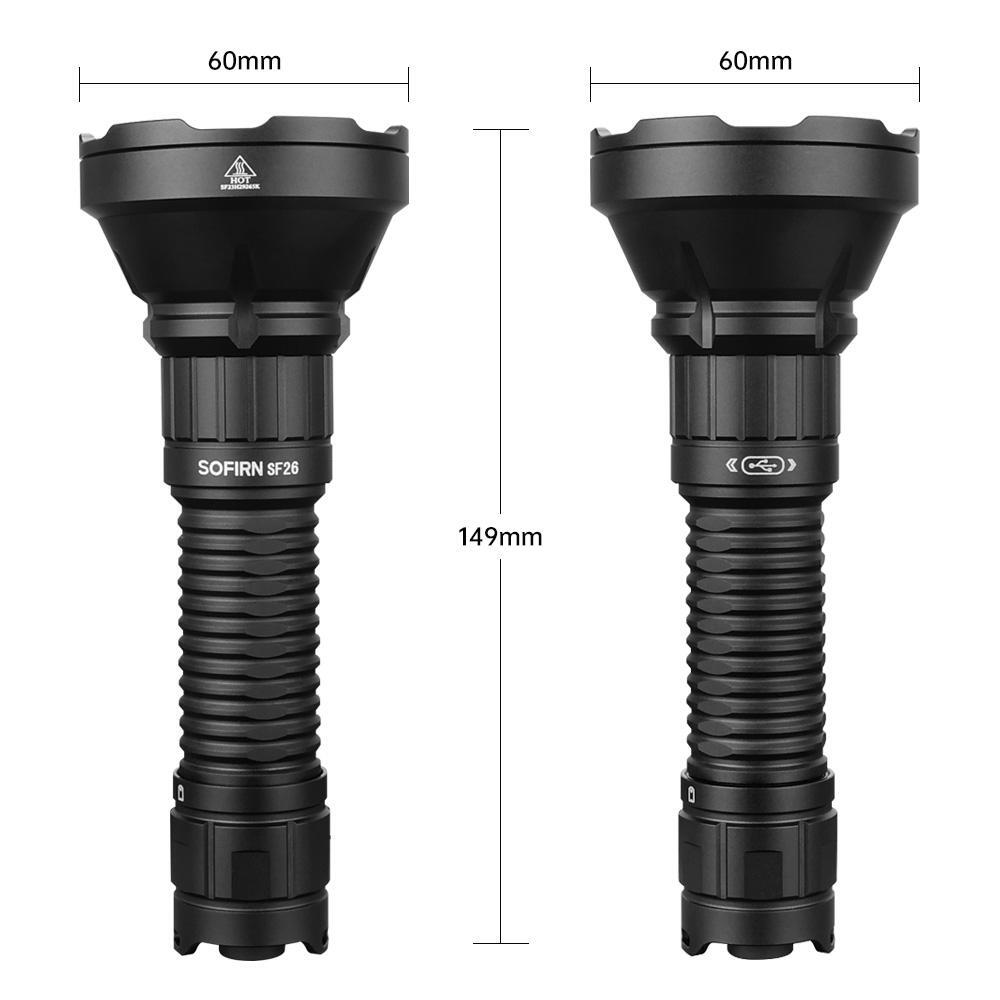Sofirn Sf26 21700 Tactical Flashlight 2000lm 964m Long-range USB C Rechargeable