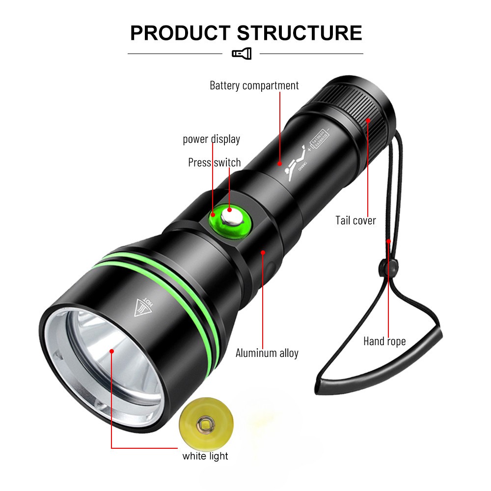 300000lm Dive Lights Scuba P70 LED Flashlight Underwater Lights Diving Torch US