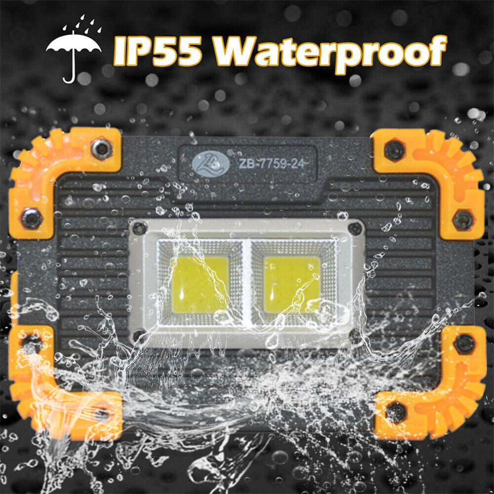 2PCS USB Rechargeable COB LED Work Light Lamp Floodlight Camping Emergency Torch