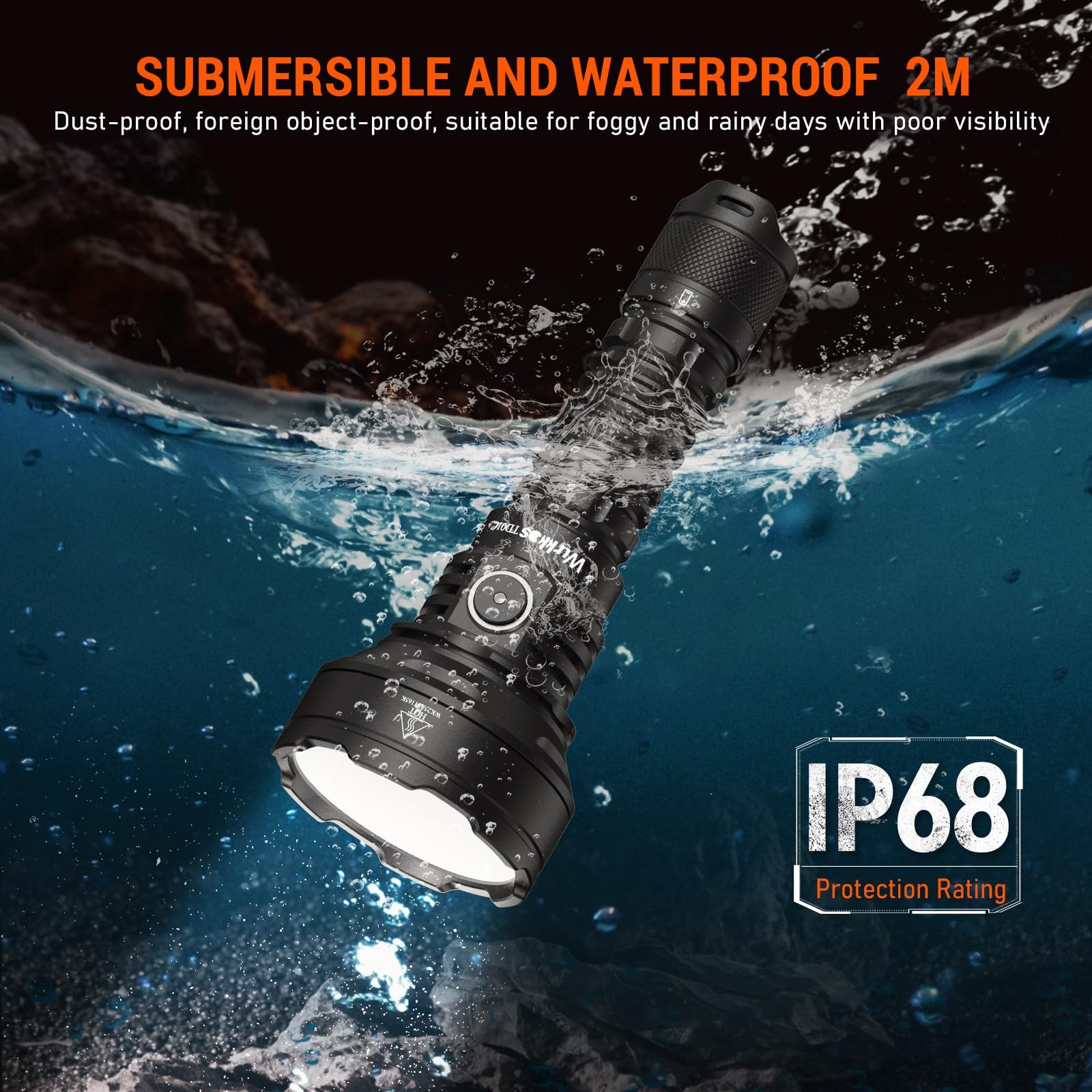 Wurkkos LED Tactical Flashlight Rechargeable – TD01C Spotlight