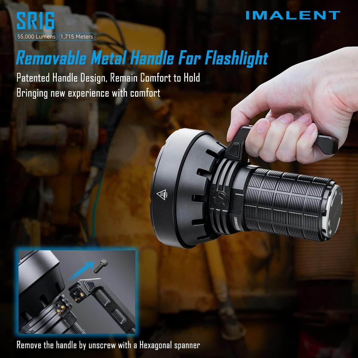 IMALENT SR16 55000 Lumen LED Flashlight Rechargeable CREE XHP50.3 HI High Bright