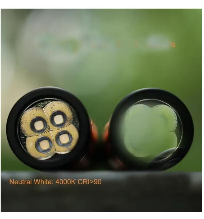 Mankerlight E14-IV EDC Flashlight 3000 Lumen w/ 4x High CRI LEDs Torch