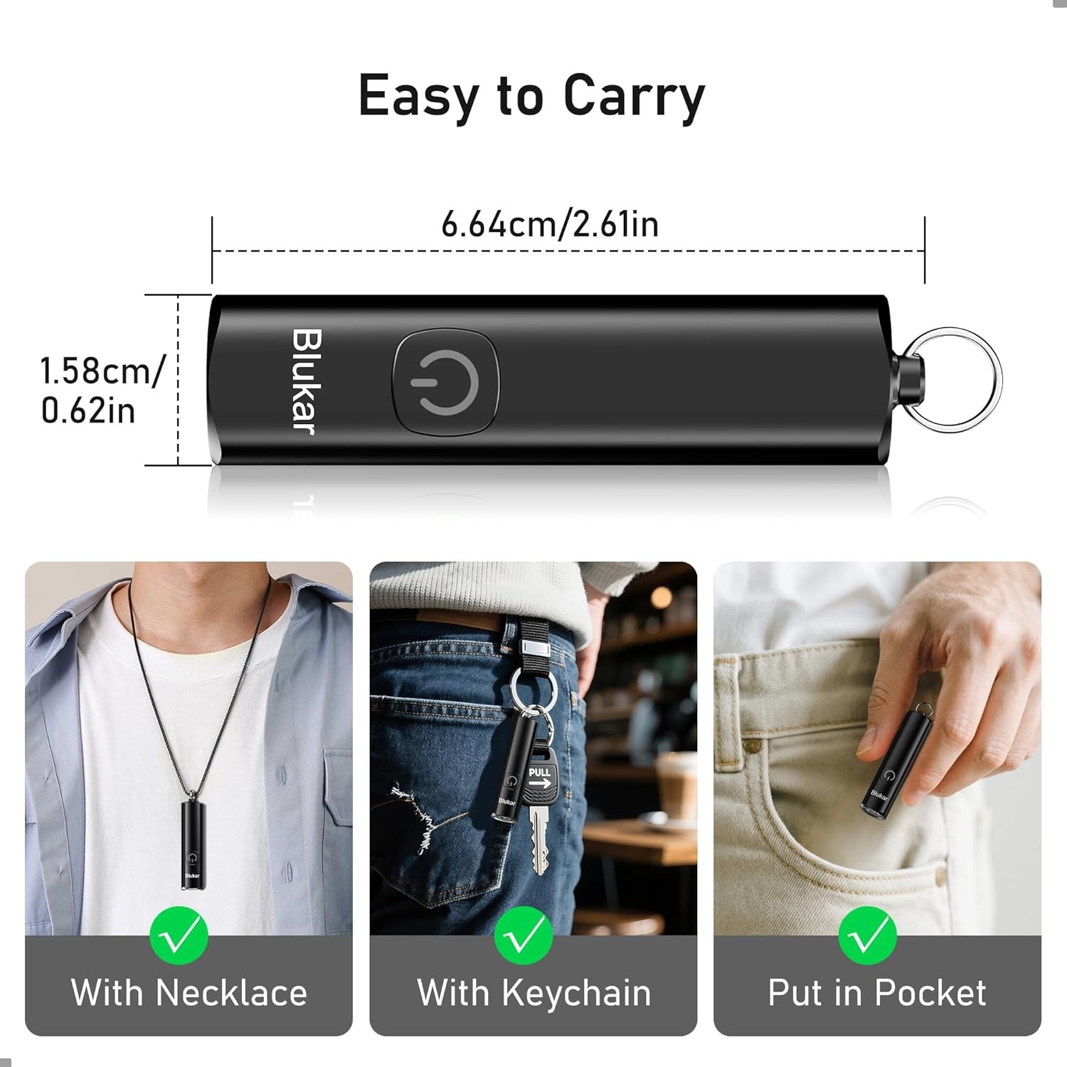 Blukar Rechargeable Keychain Flashlight, 3 Modes Waterproof Portable EDC Light
