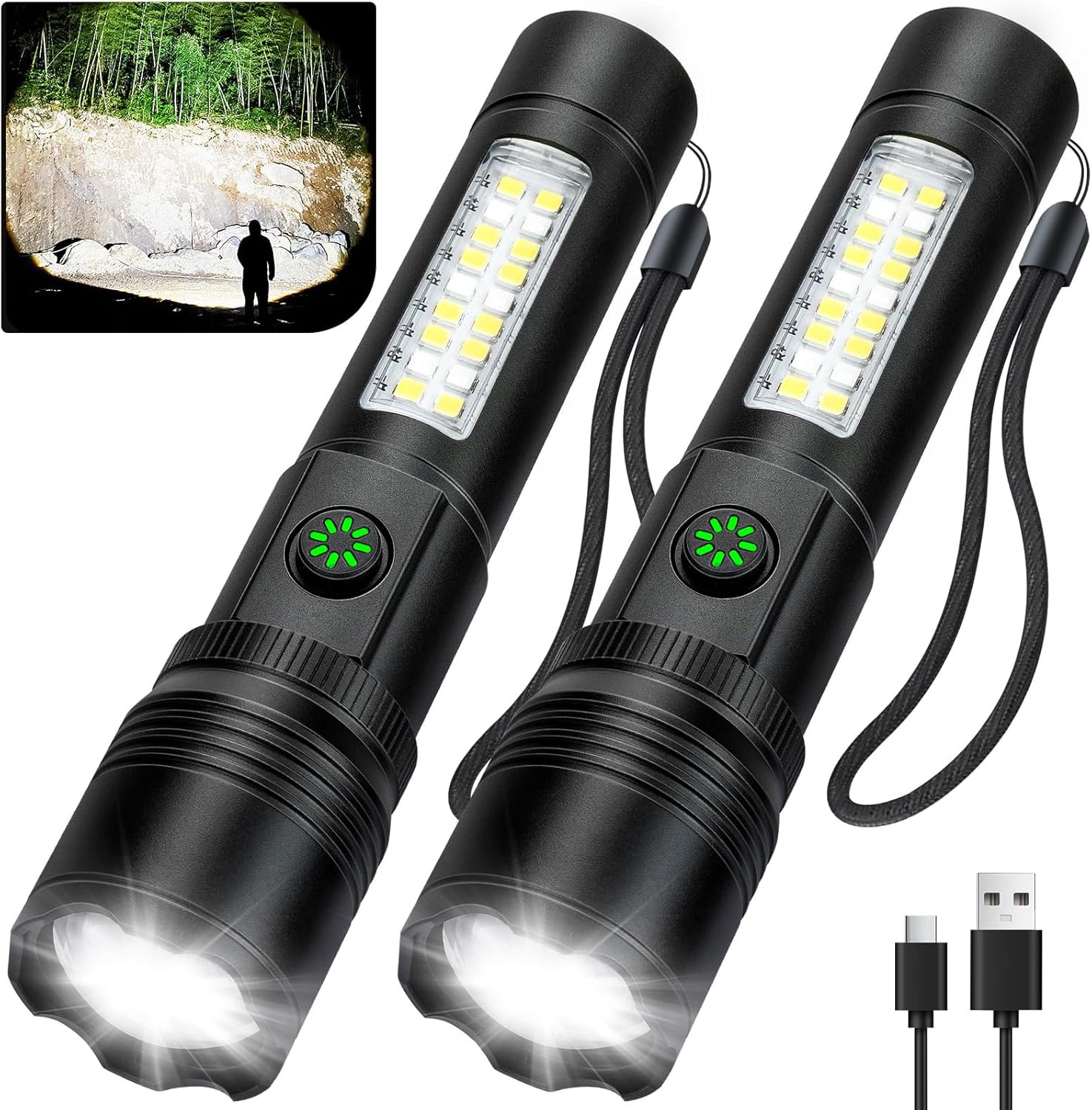 Flashlight Rechargeable Flashlights High Lumens, 99,000 LM Bright LED Flashlight