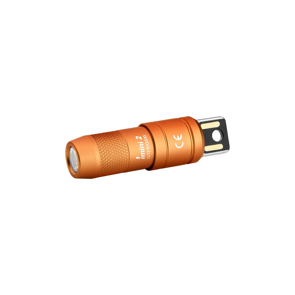 Olight imini 2 Orange Rechargeable Mini Keychain Flashlight, 50 Lumens