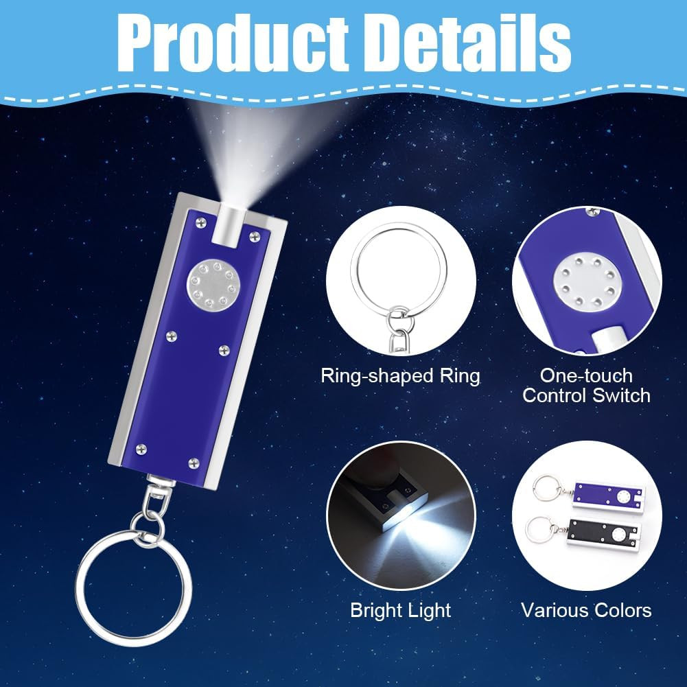 3PCS Mini Keychain Flashlight LED Light Bulk Small Flashlight for Outdoor