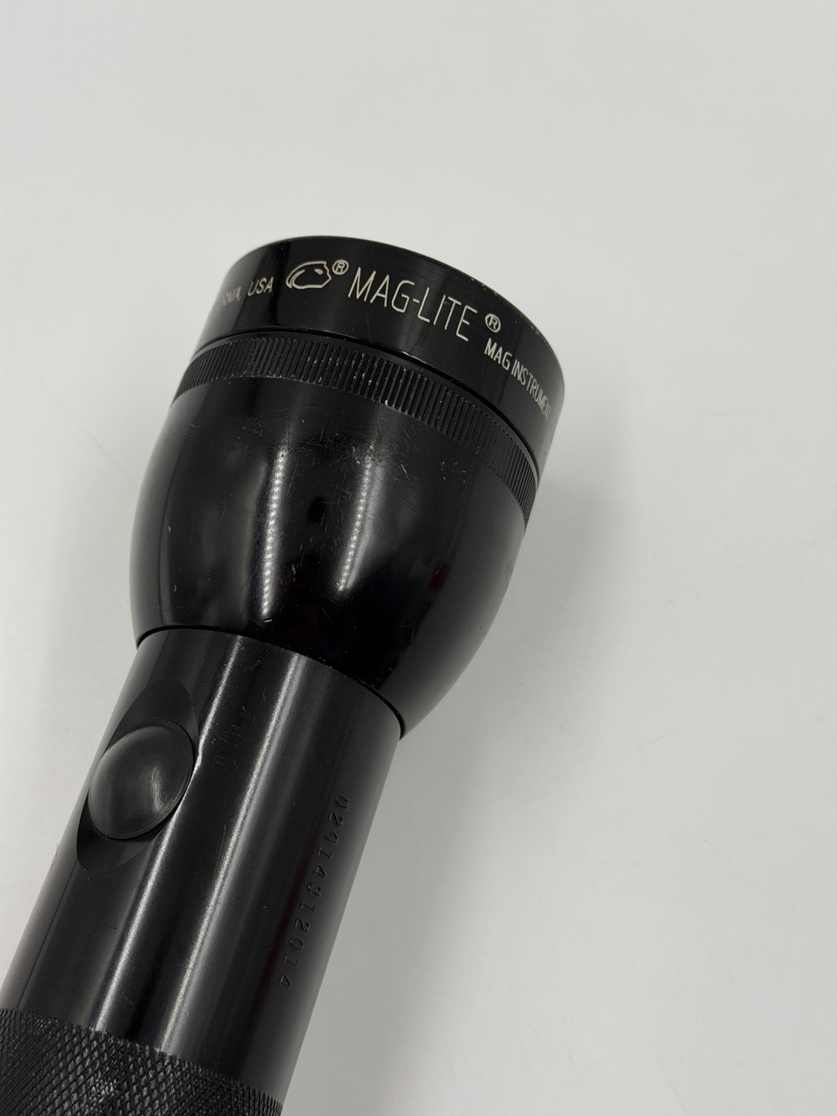 Vintage MAG-LITE 10” Mag Instrument 2 D Cell Black Flashlight Made In Usa Works