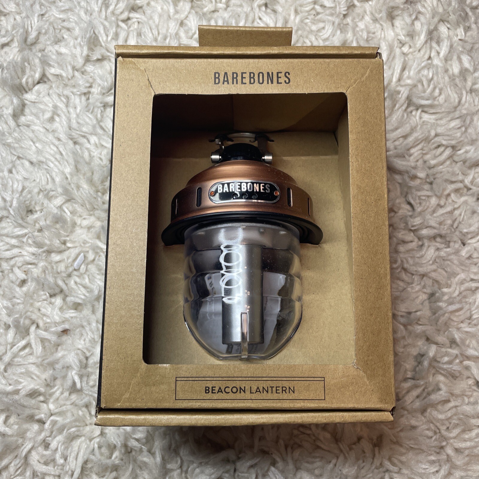 Barebones Living Beacon Hanging Lantern Steel Rechargeable Battery Copper