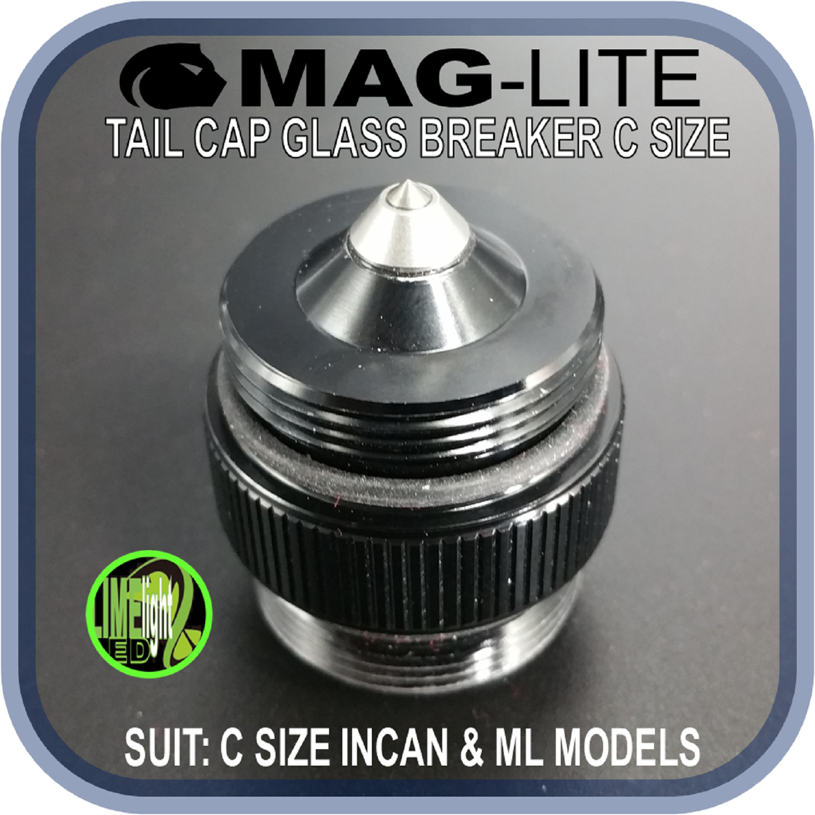 MAGLITE UPGRADE C CELL COMPASS INCLUDING TAIL CAP GLASS BREAKER AU