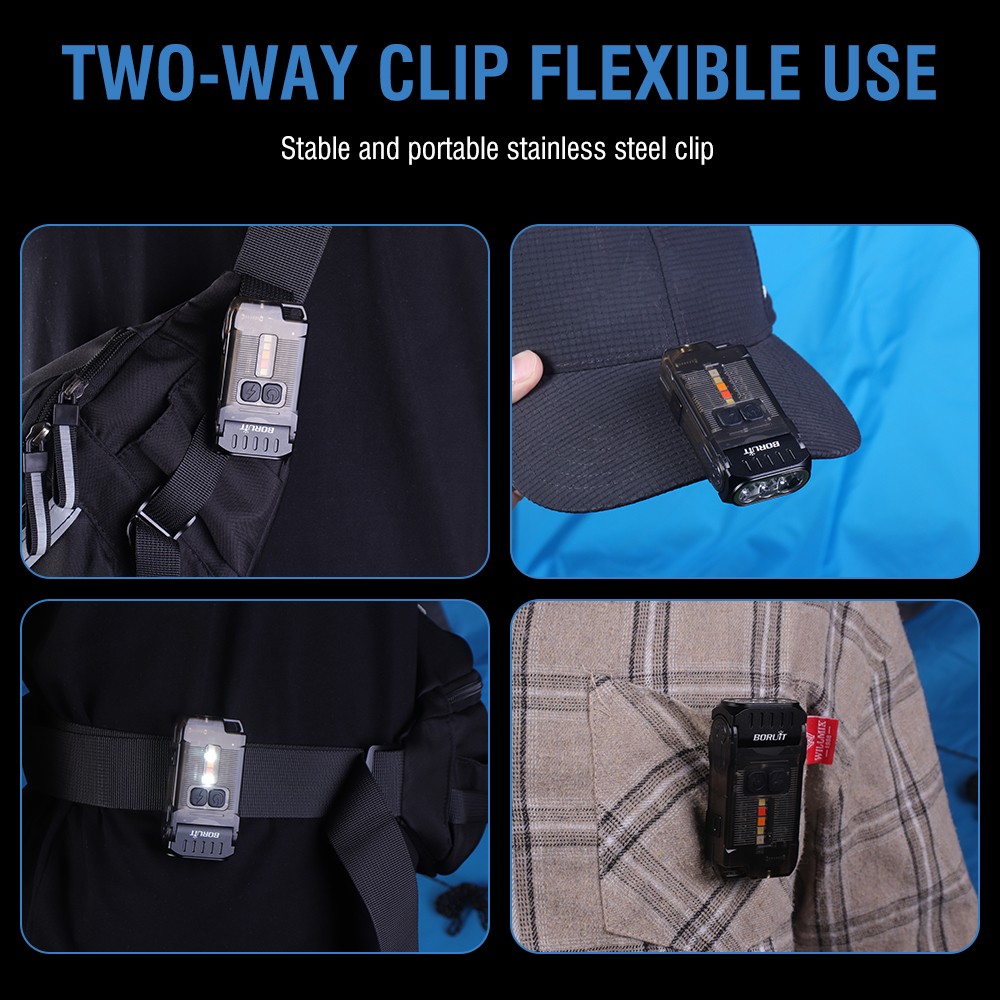 V15 EDC Flashlight 1200LM LED Keychain Work Light Magnet Type-C Pocket Lantern