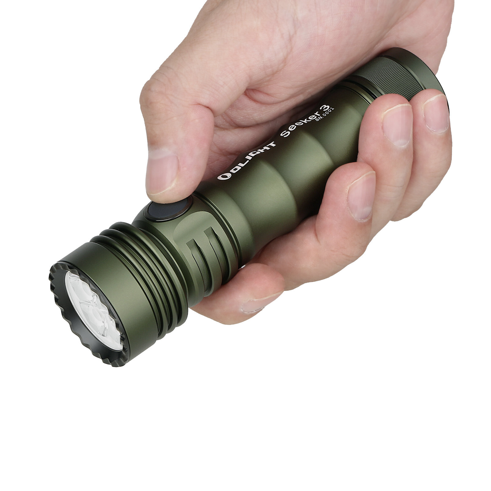 Olight Seeker 3 OD Green Rechargeable Floodlight Flashlight, 3500 Lumens, 220 M