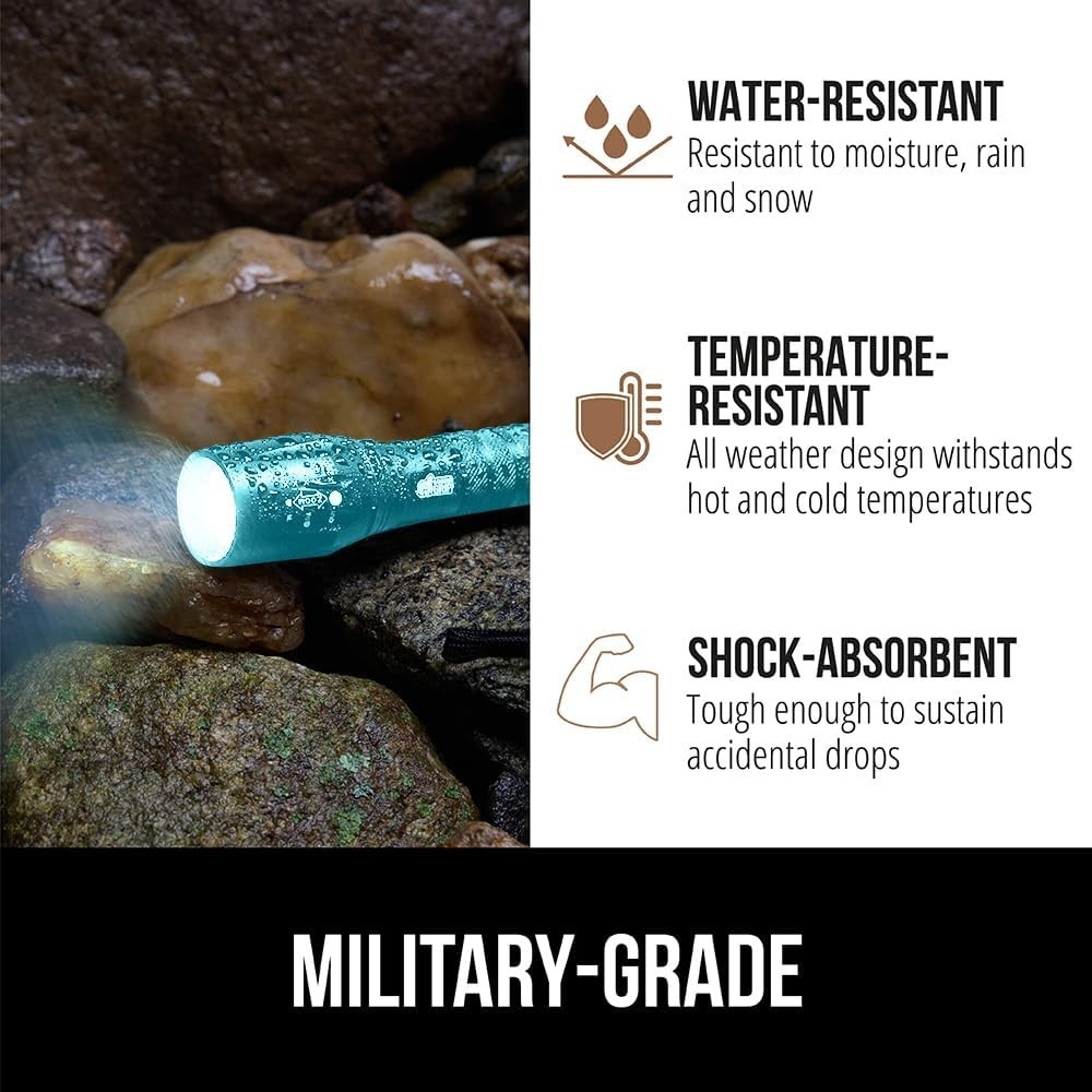 Waterproof LED Tactical Flashlight 345 Lumens Zoomable 750 FT Camping Emergency