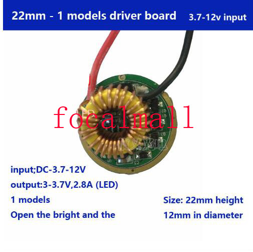 2.8A 1/3/5 Mode 3.7V-12V Flashlight Driver Circuit Board FOR 10w led bulb chip