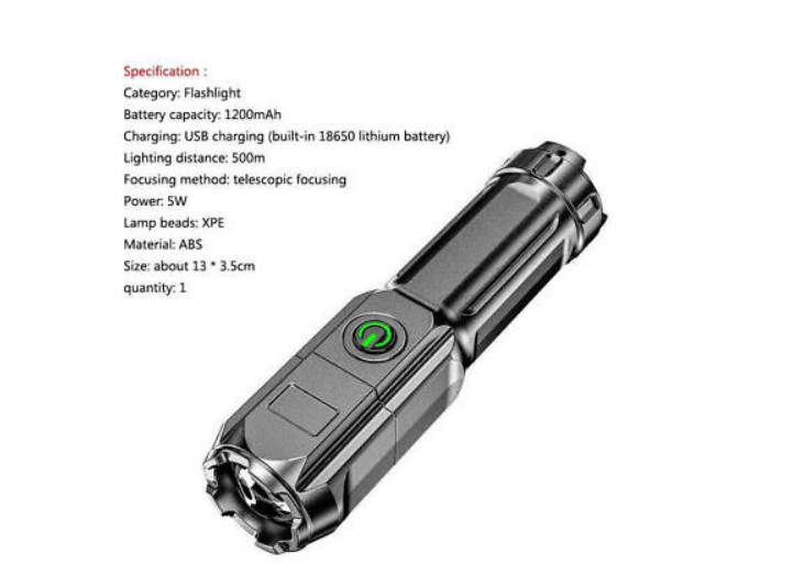 High Powered Torch Super Bright Flashlight USB Rechargeable 22000LM LED Light