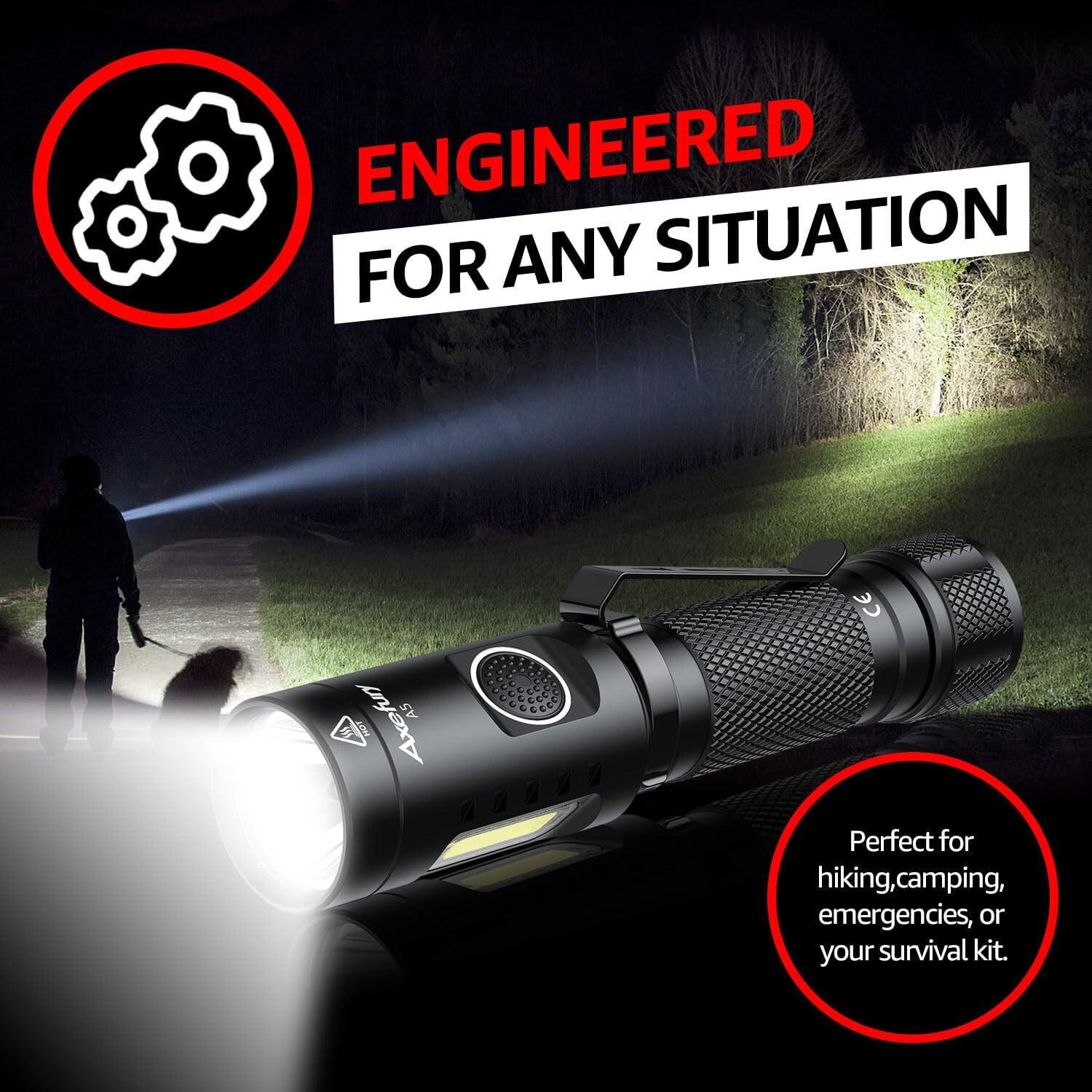 Flashlight, Magnetic LED Flashlight, Super Bright Tactical Flashlight, Cob Work