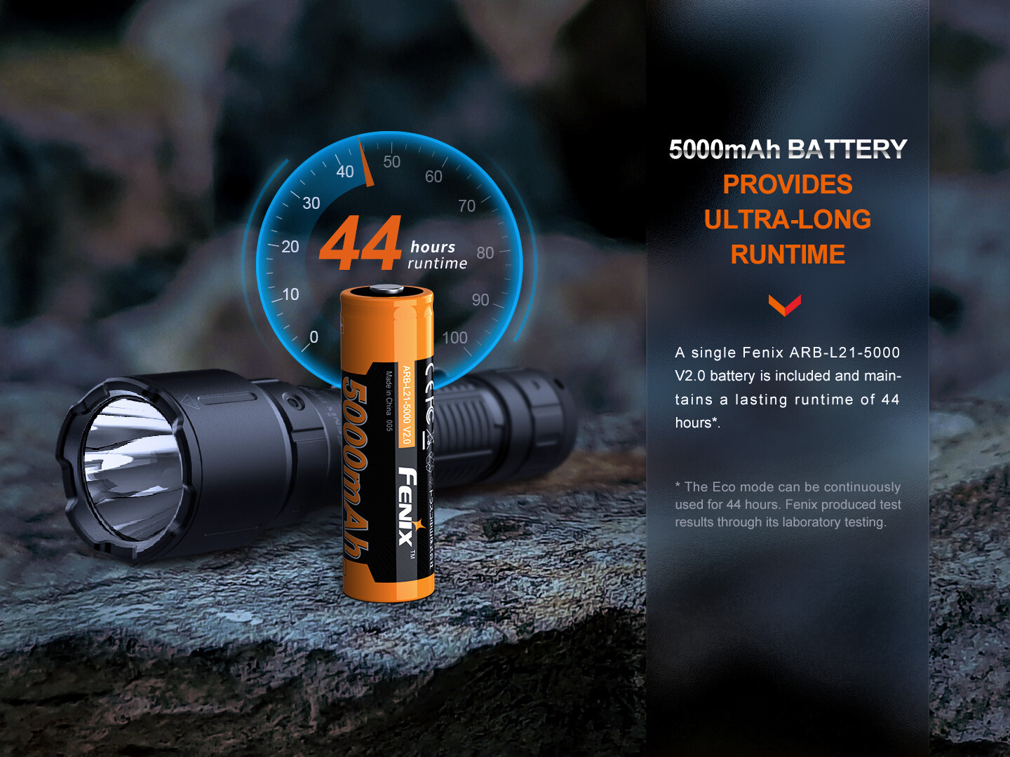 Fenix WF26R Rechargeable Duty Police Flashlight, 3000 Lumen with Charging Cradle